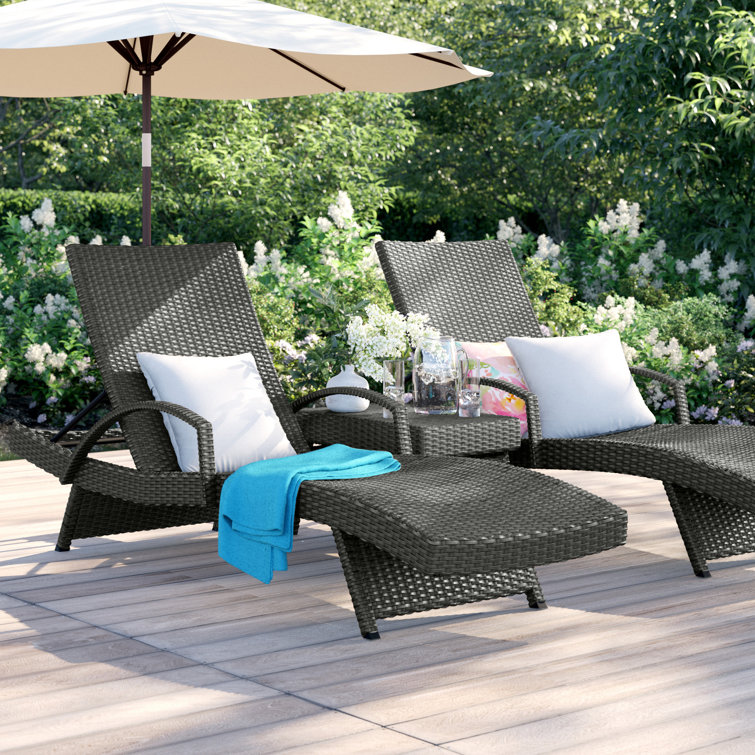 Sol 72 Outdoor™ Rebello Long Reclining Chaise Lounge Set & Reviews